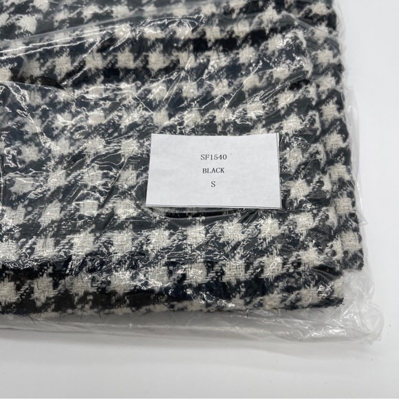 Six/Fifty Houndstooth Small/Medium Wool Wrens Cape  Jacket New Black White - Picture 14 of 14